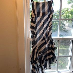 Asymmetrical Hem Black&White Kenneth Cole Dress